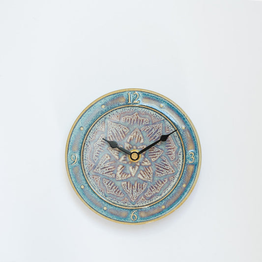 Handmade Pottery Small Clock w/ Stand made by Olyssia Designs LLC  in US