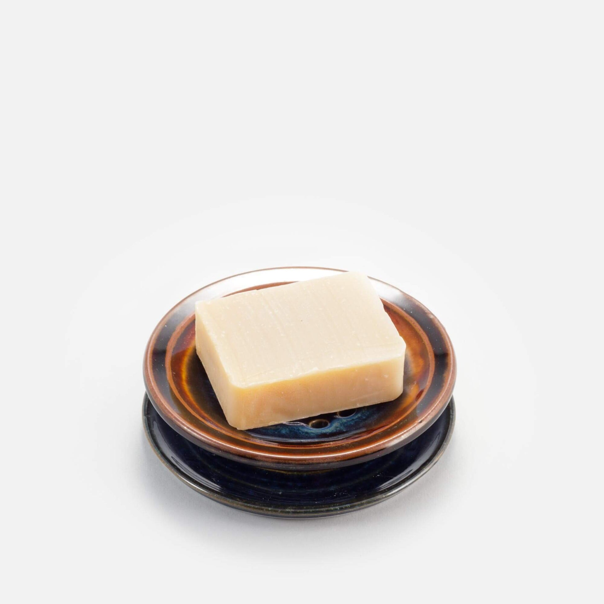 Handmade Pottery Soap Dish in Blue Hamada pattern made by Olyssia Designs LLC  in US