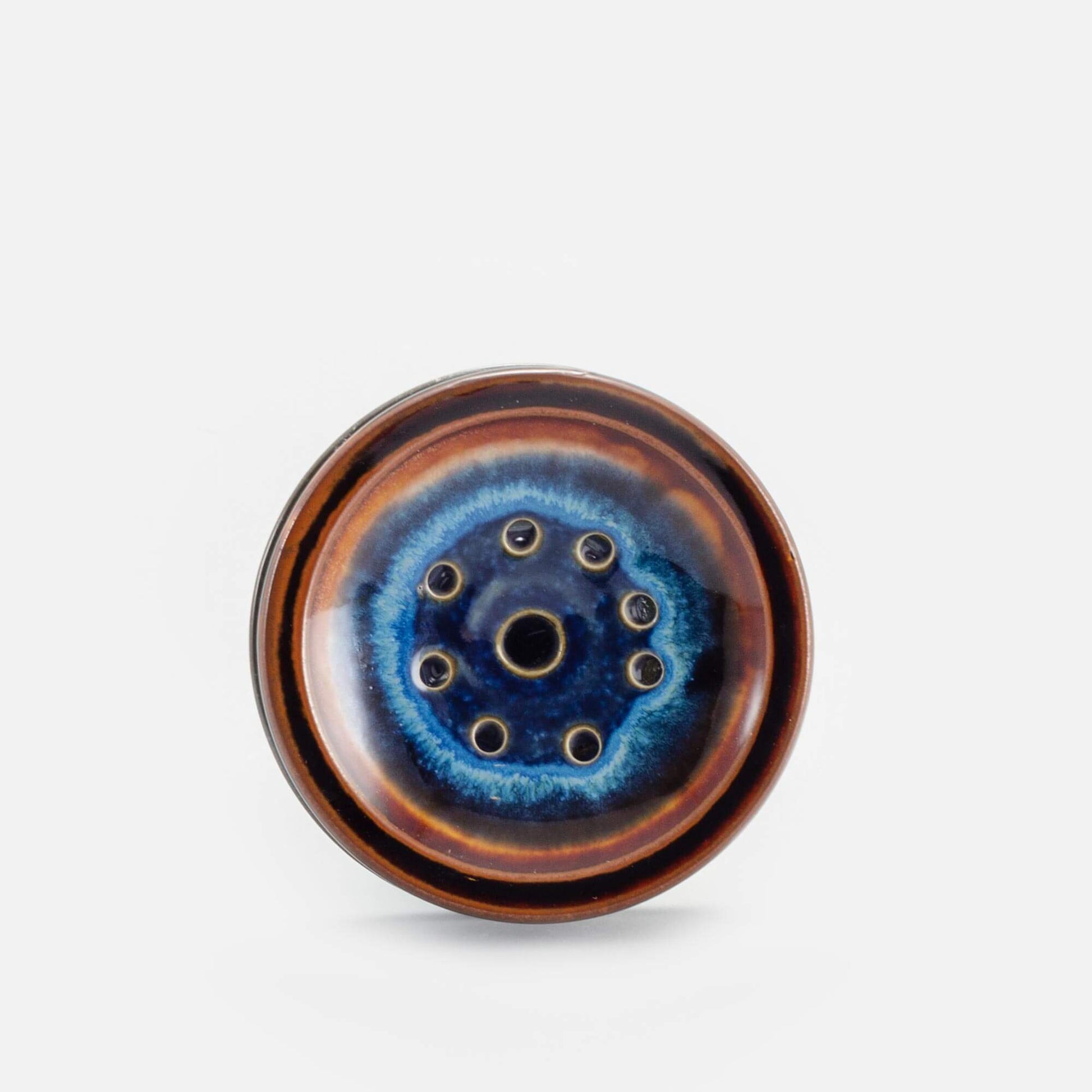 Handmade Pottery Soap Dish in Blue Hamada pattern made by Olyssia Designs LLC  in US