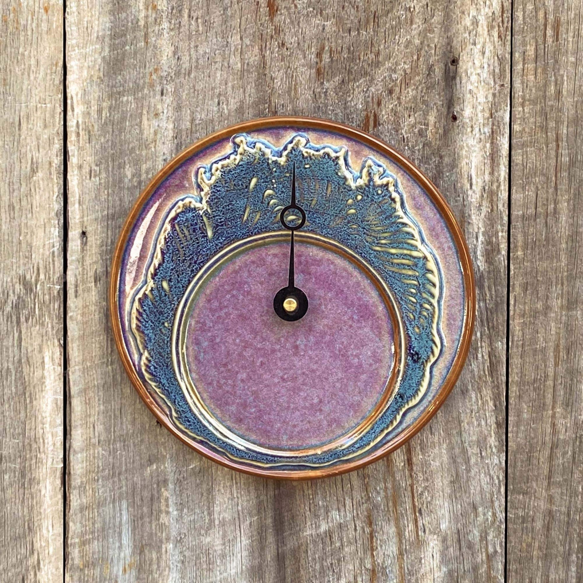 Handmade Pottery Tide Clock in Limited Edition Island Sunset pattern made by Olyssia Designs LLC  in US