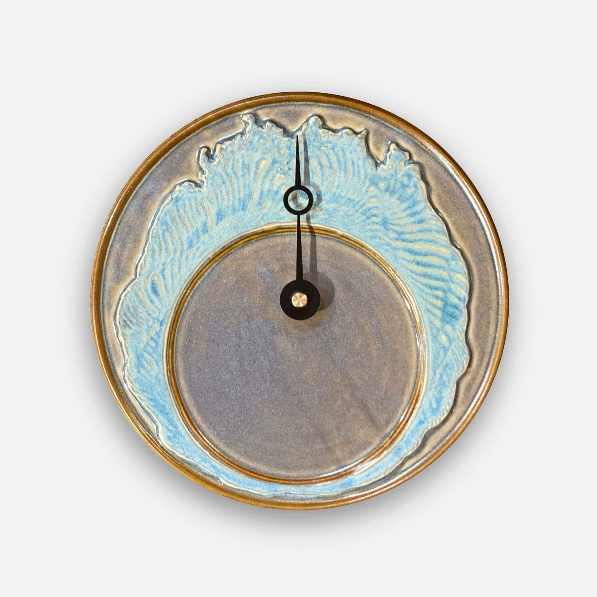 Handmade Pottery Tide Clock in Sea Glass pattern made by Olyssia Designs LLC  in US