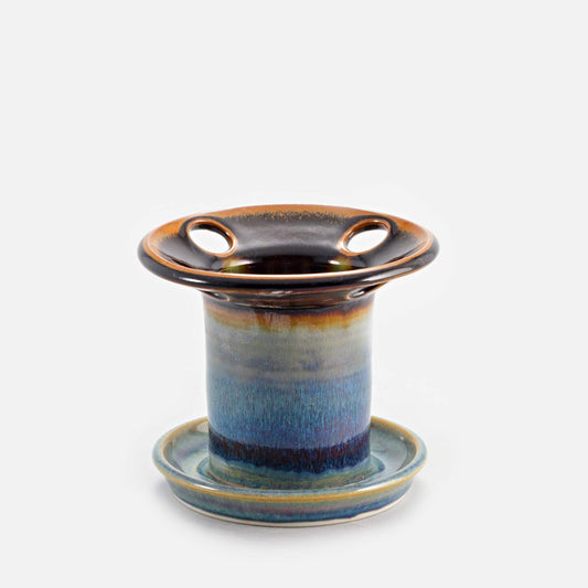 Handmade Pottery Toothbrush Holder in Hamada & Purple pattern made by Olyssia Designs LLC  in US