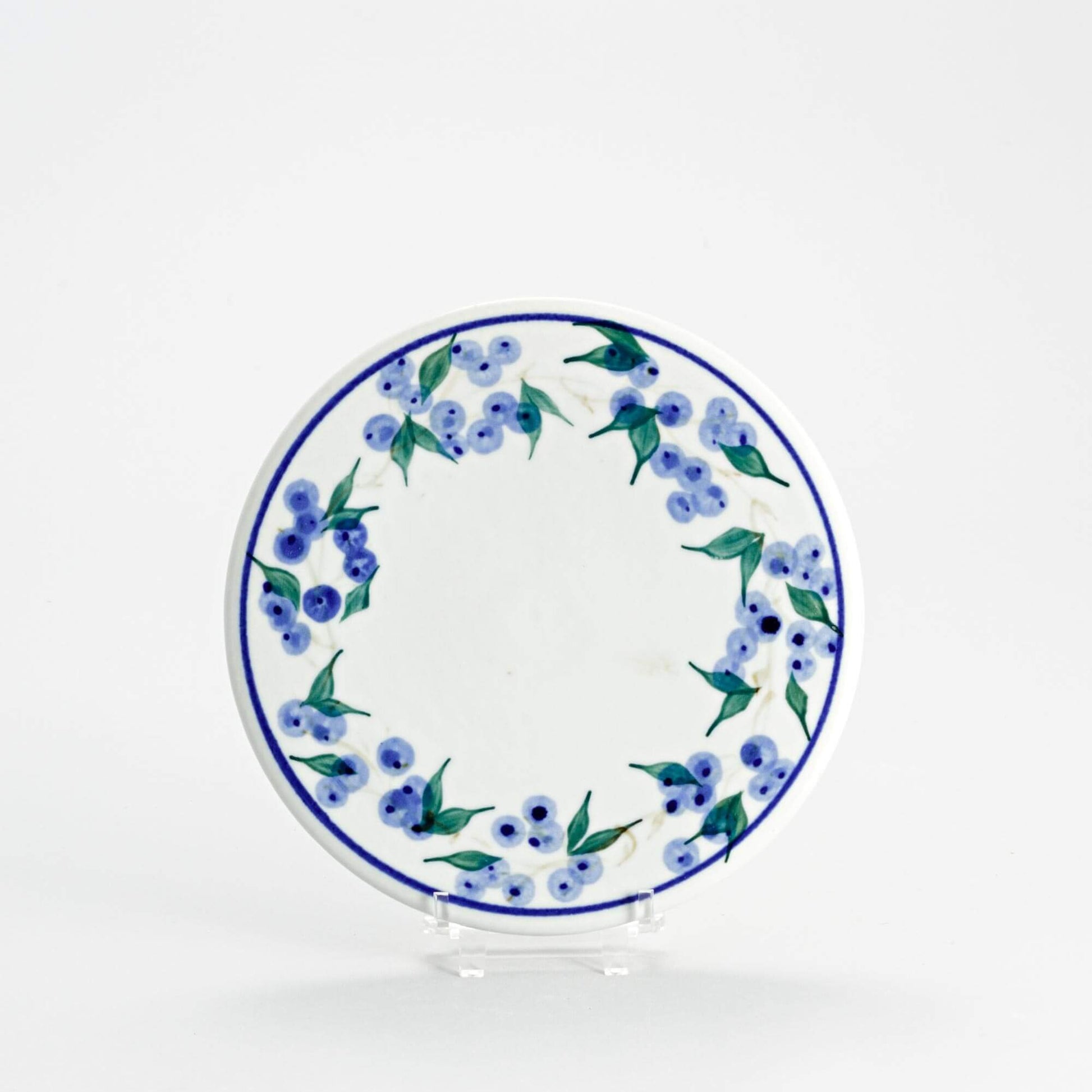 Handmade Pottery Trivet in Blueberry pattern made by Olyssia Designs LLC  in US