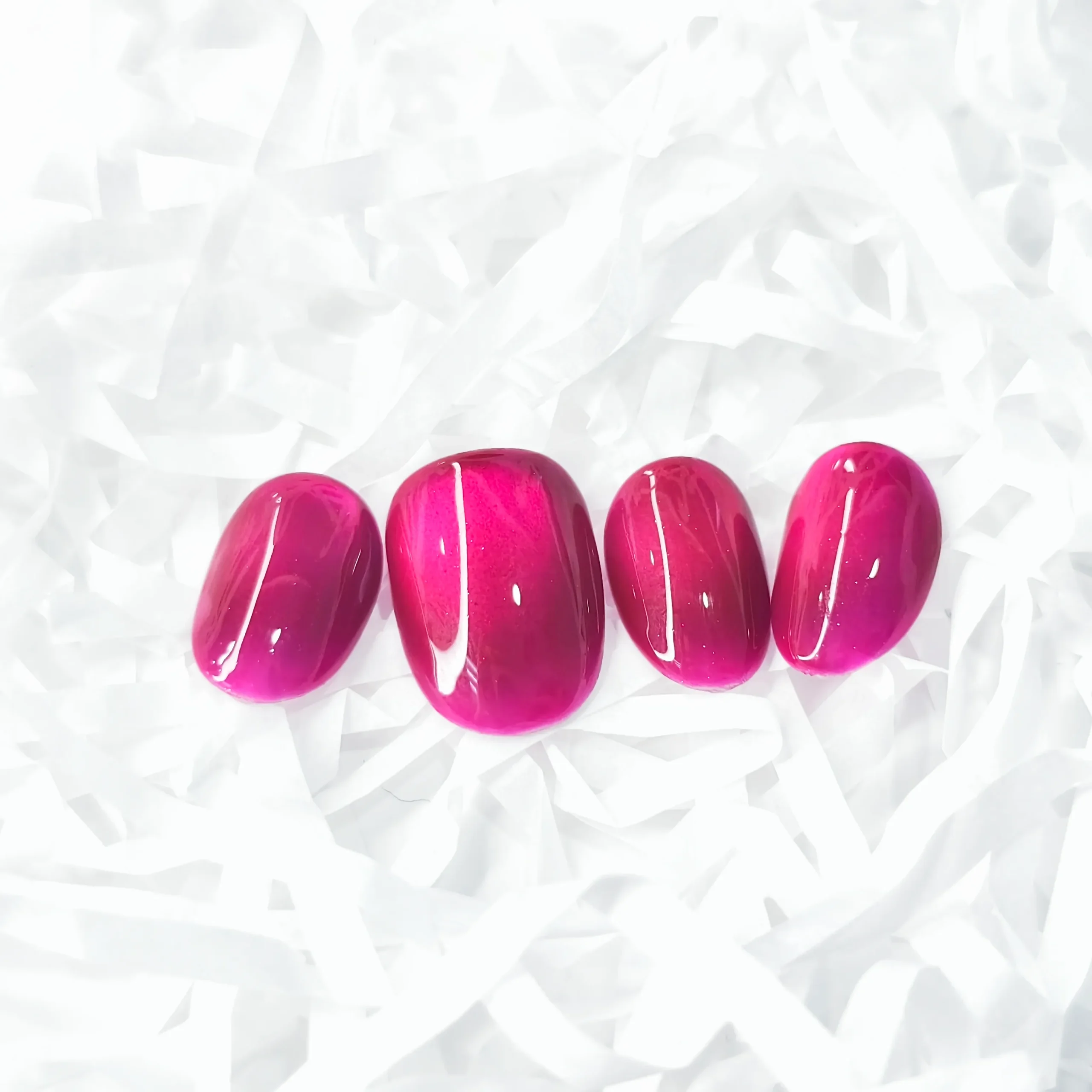 Amadela Highly Saturated Rose Pink Press-On Nails - Image 4