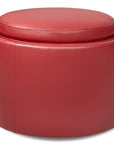American Leather Uno Round Storage Ottoman