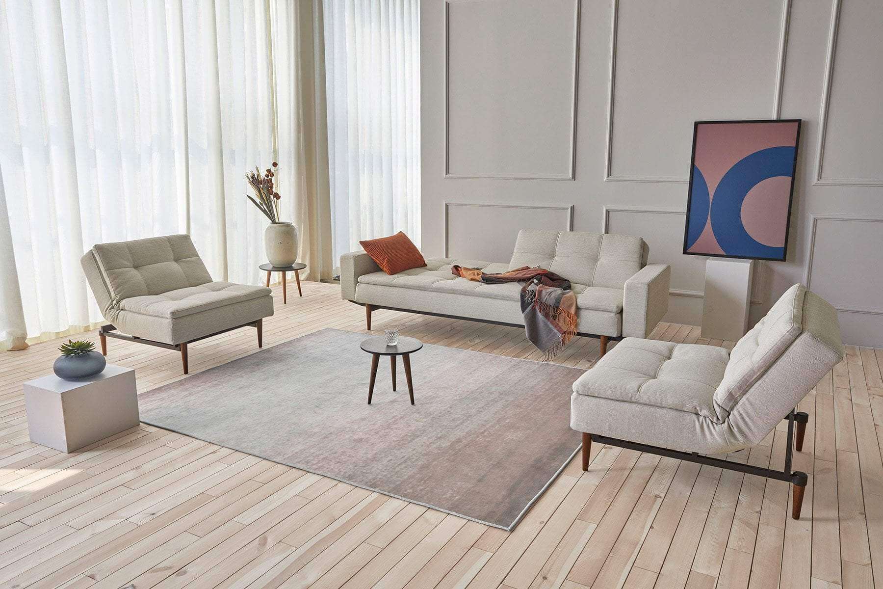 Innovation Dublexo Styletto Sofa Bed Dark Wood With Arms